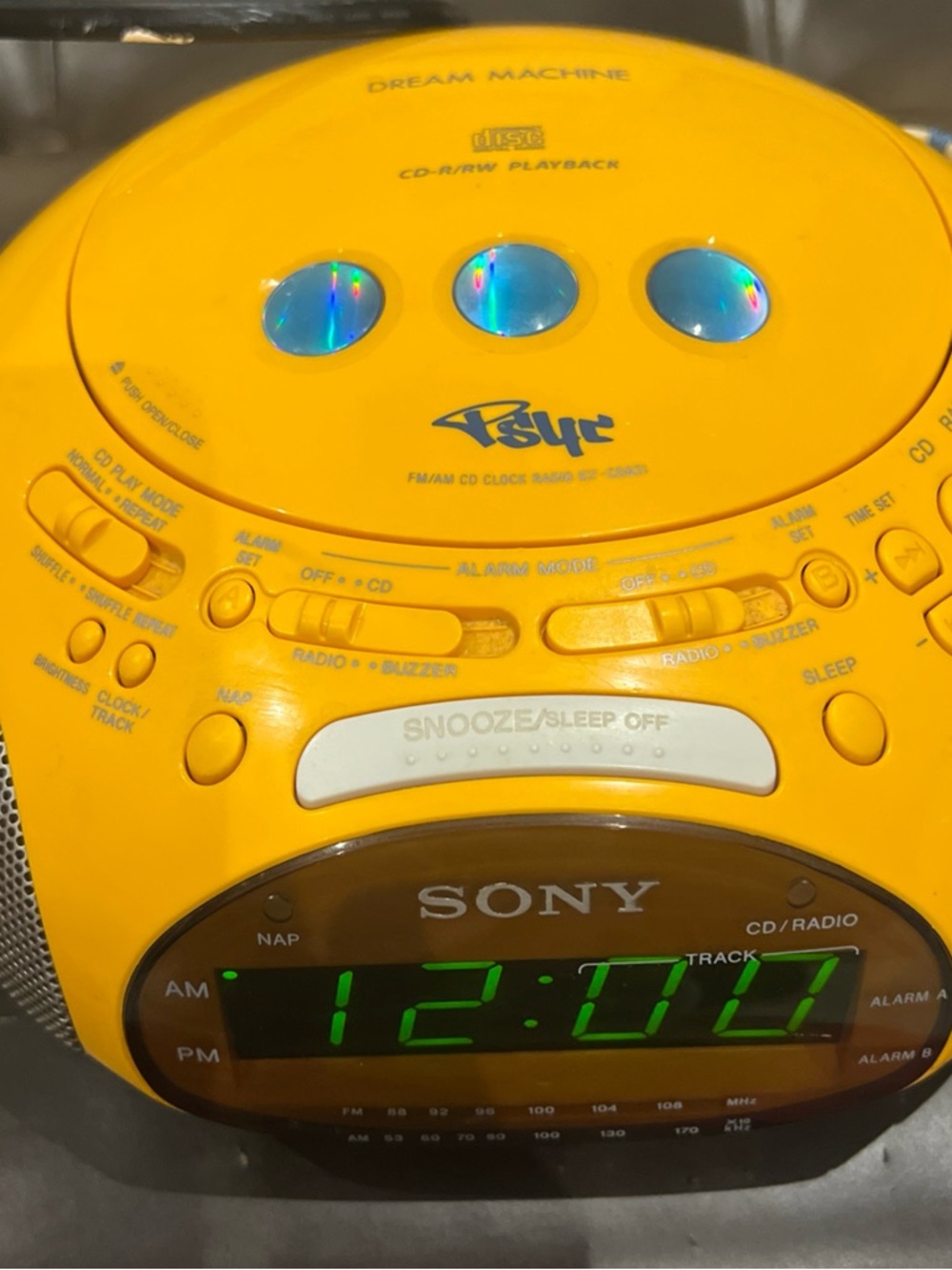 Sony Portable CD Radio Alarm Clock - Yellow
